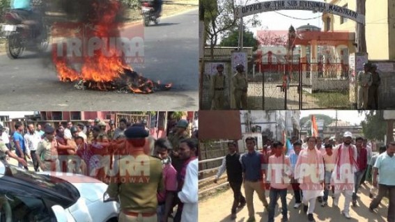 Congressâ€™s dawn to dusk strike hits Kailashahar : picketers came in clash with police, paralyzed Judicial services